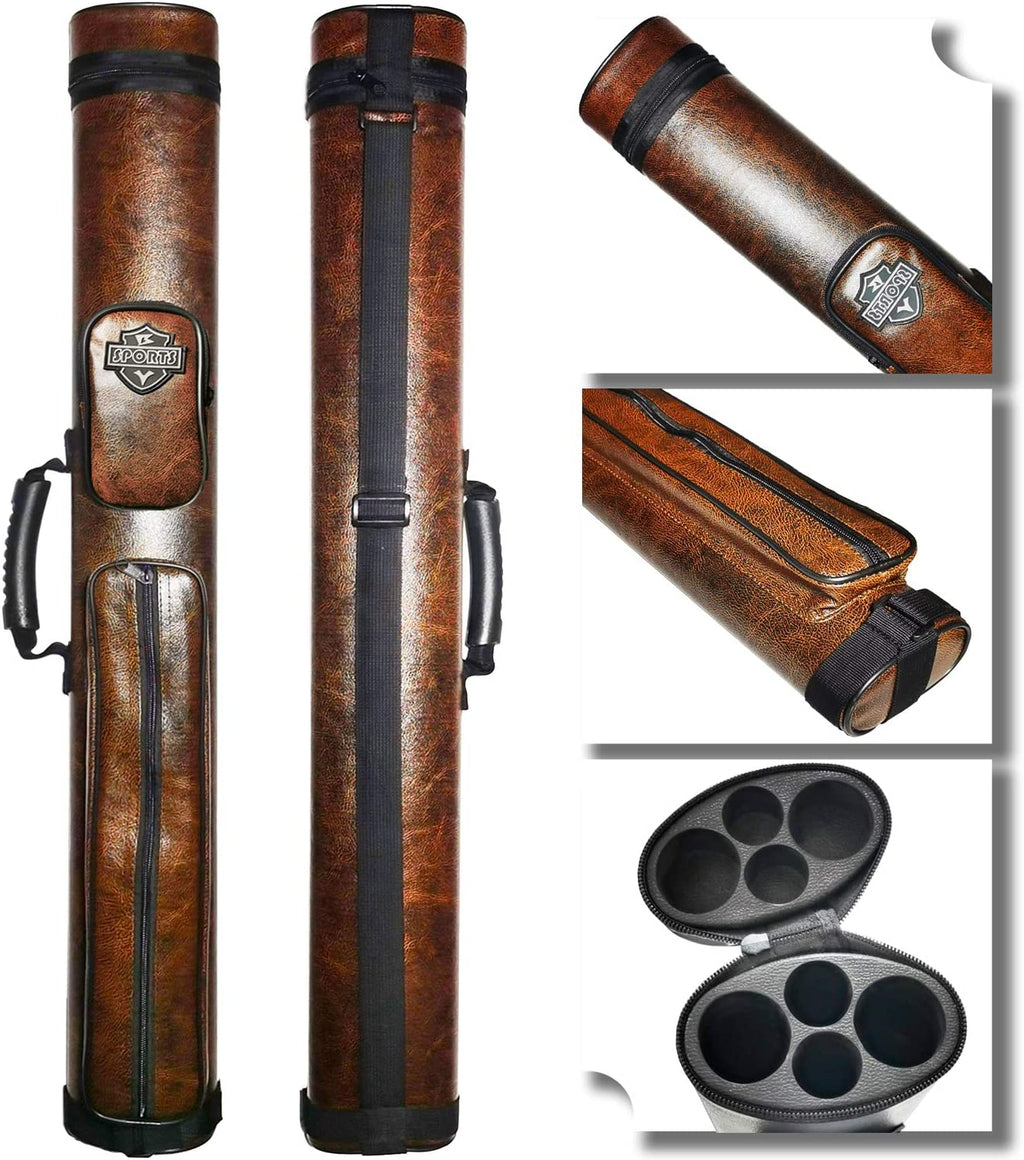 2X2 Hard Cue Case Oval Pool Cue Billiard Stick Carrying Case