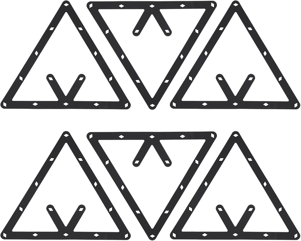 Magic Rack 8 9 10 Ball 57Mm, 6Pcs Magic Pool Table Ball Holder, Film Billiards Magic Ball Rack Triangle, Black Billiard Rack Sheet for Pool Halls, Individual, 9.4X9.4In