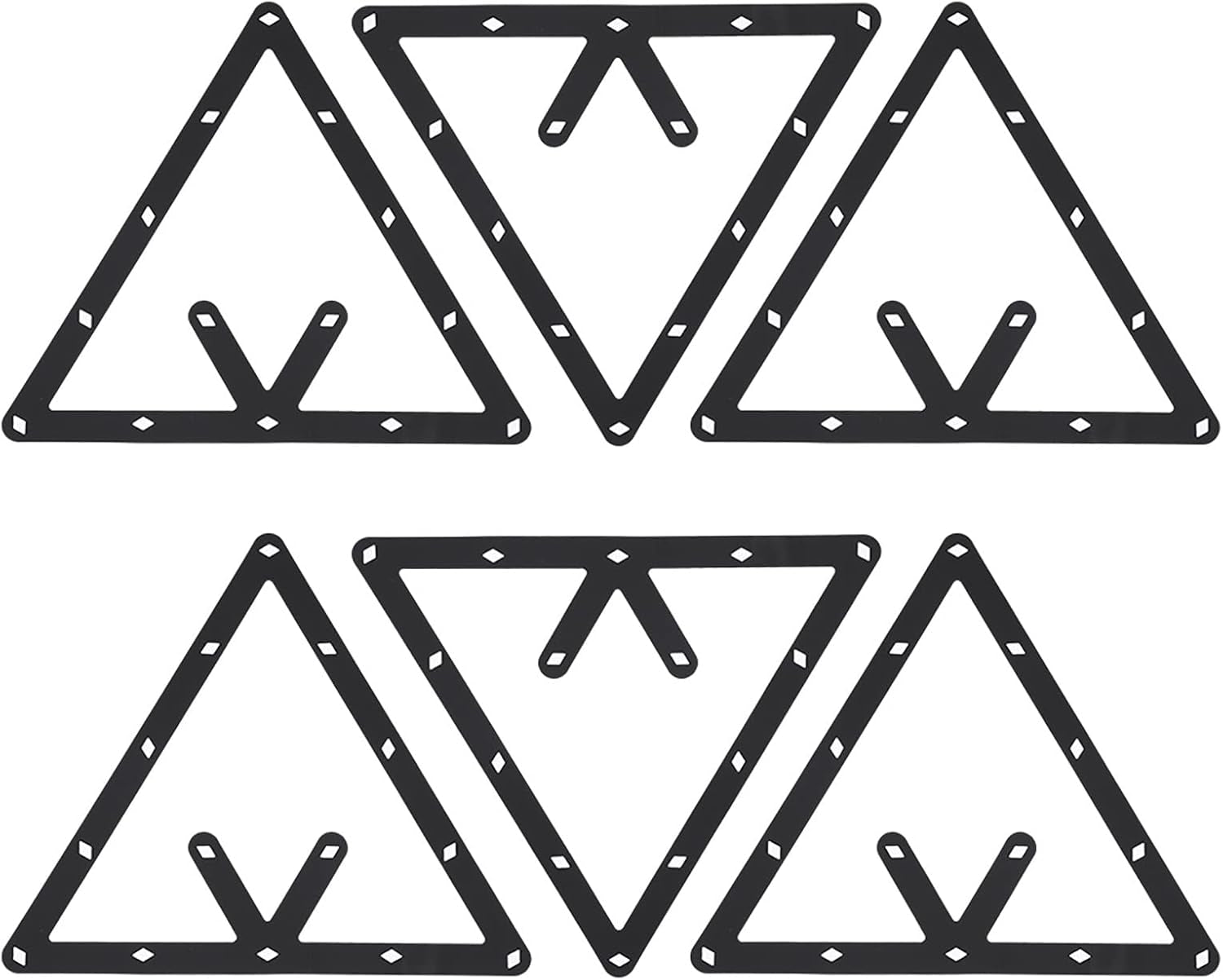 Magic Rack 8 9 10 Ball 57Mm, 6Pcs Magic Pool Table Ball Holder, Film Billiards Magic Ball Rack Triangle, Black Billiard Rack Sheet for Pool Halls, Individual, 9.4X9.4In