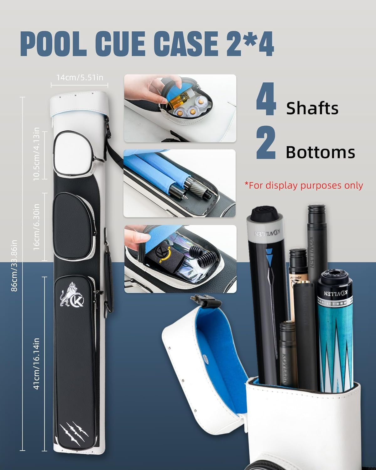 Carbon Fiber Cue Set, Low Deflection, Break Jump Cue, 2X4 Case | Includes Playing Cue, Break Jump Cue, 2X4 Cue Case, Towel and Weight Bolts for League Practice and Tournament Play.