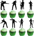 Billiards Ball Cupcake Topper Billiards Cake Decoration 16Pcs Glitter Black Sport Theme Cake Decoration for Birthday Anniversary Party Supplies