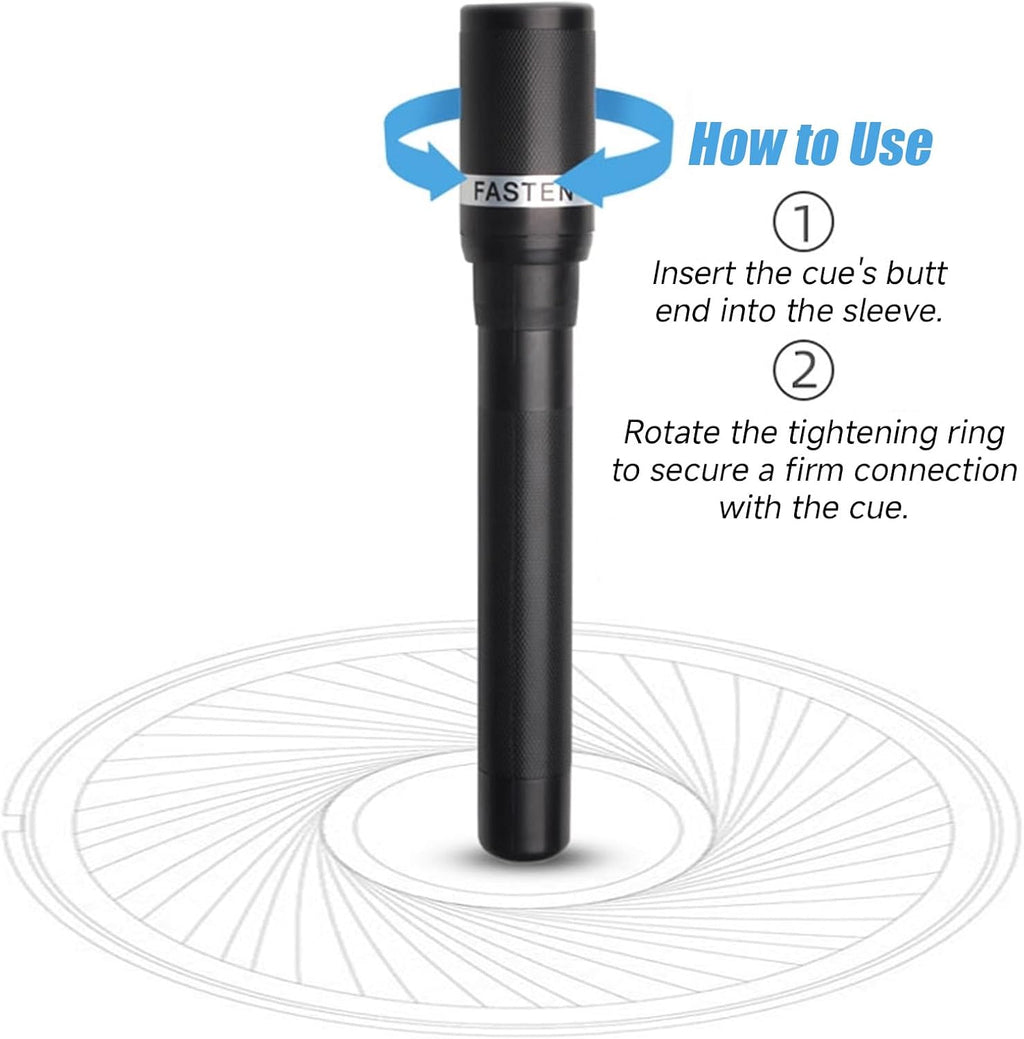 12.4 Inch Balls Pool Cue Extension Aluminium Alloy Telescopic Pool Stick Accessories Extender for Billiard Cue Sticks