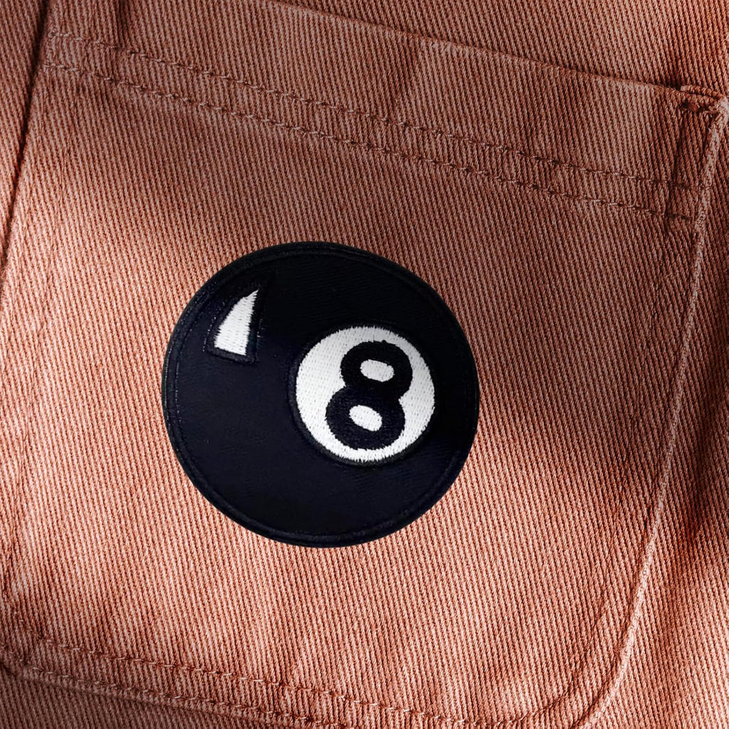 Billiards Eight Ball Pool Game Patch, Iron-On/Sew-On Applique Embroidered Badge Funny Patch Patches for Jackets, Hats, Jeans, Bags, DIY Accessories & Crafts, Trucker Hat, Clothing, Backpacks