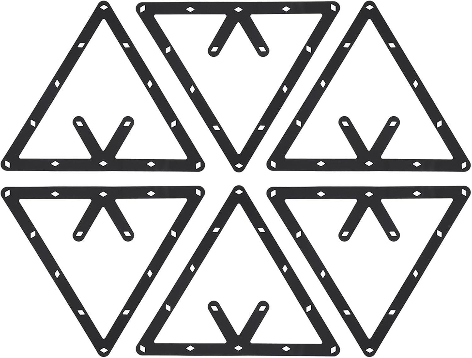Magic Rack 8 9 10 Ball 57Mm, 6Pcs Magic Pool Table Ball Holder, Film Billiards Magic Ball Rack Triangle, Black Billiard Rack Sheet for Pool Halls, Individual, 9.4X9.4In