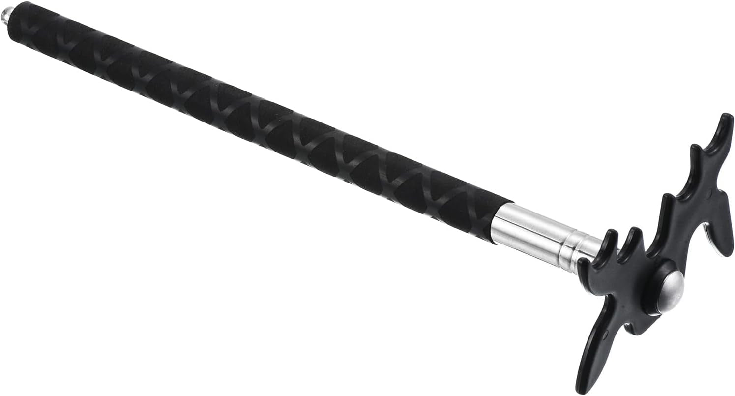 Retractable Billiards Cue Stick Bridge, Silicone Handle Pool Cue Accessory with Removable Plastic Bridge Head for Pool Table Competition