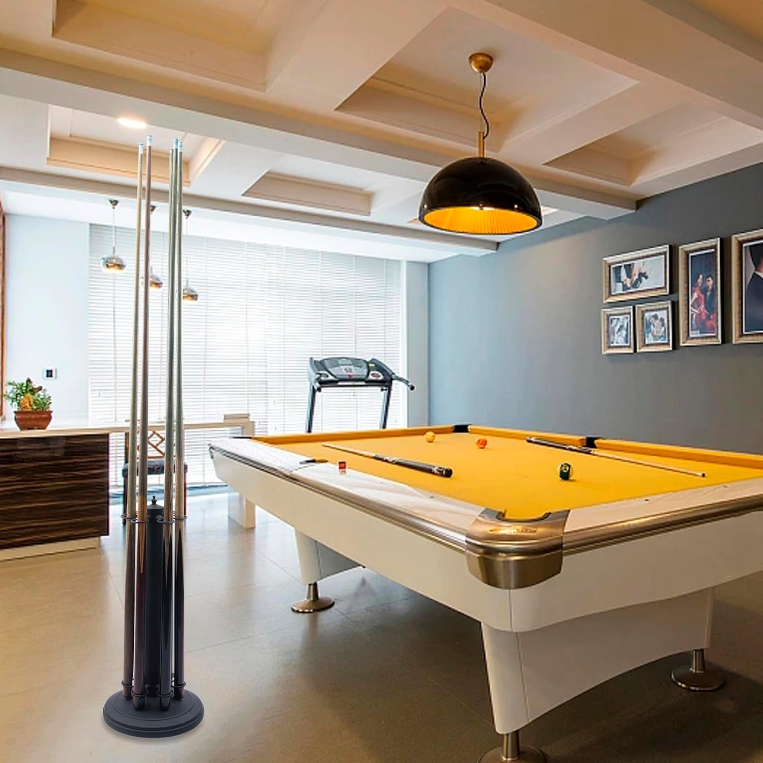 Pool Stick Holder, Pool Cue Rack, Pool Cue Holder Floor Stand, Stand Style Metal Billiard Cue Racks, Holds 6 Pool Cue Sticks