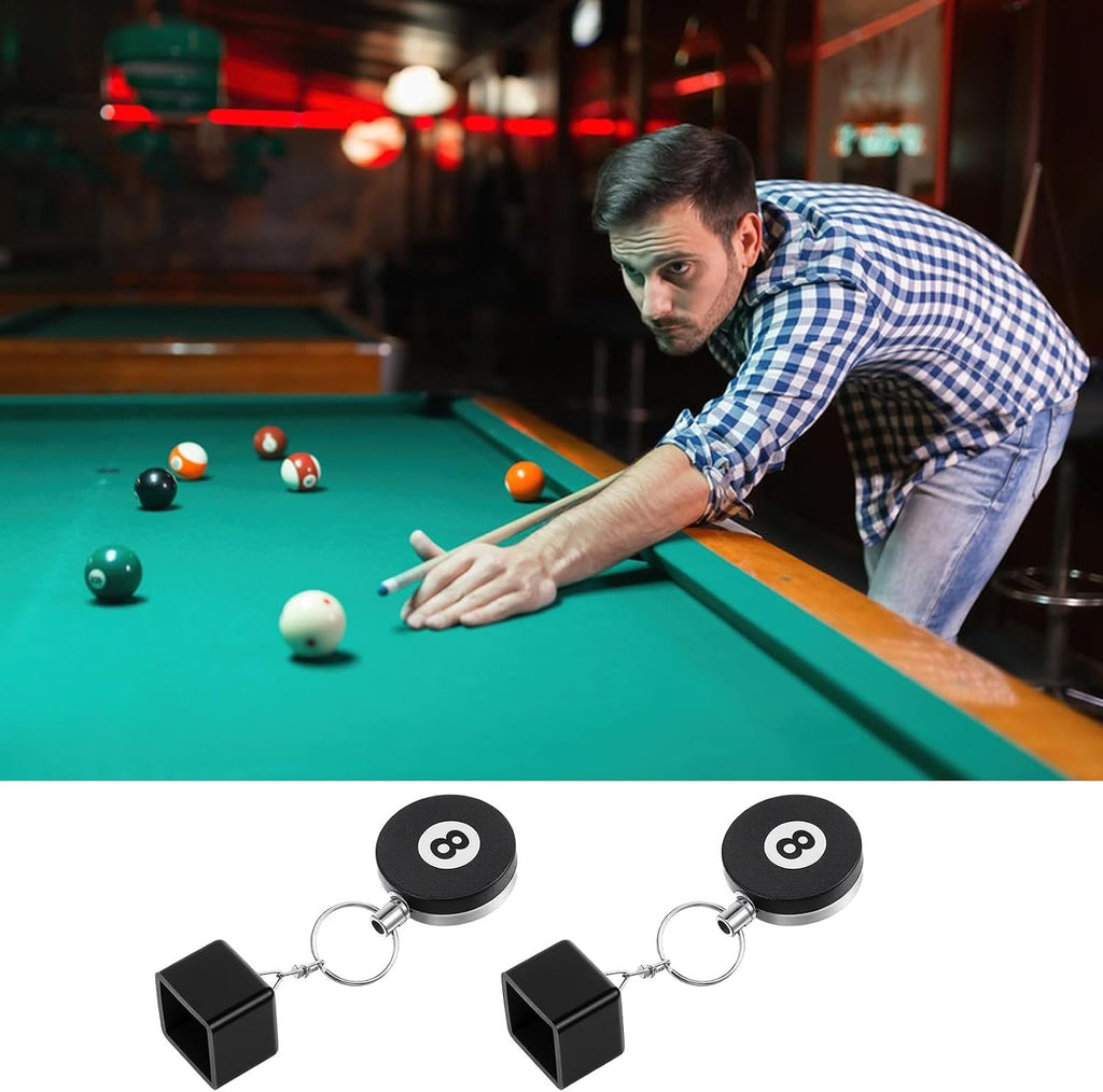 2 Pcs Chalk Holder Pool Billiards - Retractable Cue Chalk Holder Pool with Belt Clip - Snooker Billiards Accessories