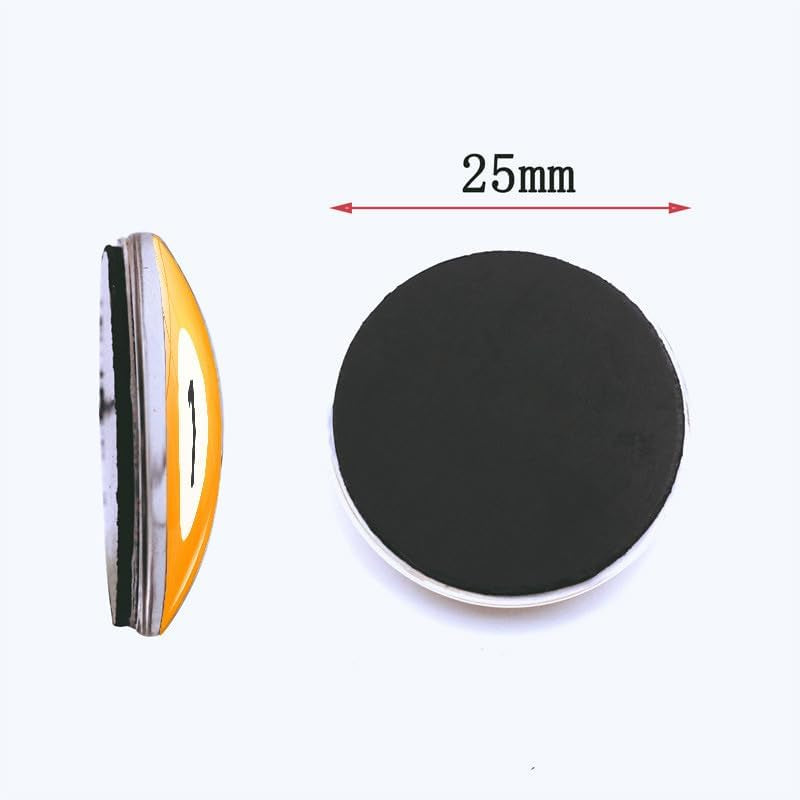 16Pcs Billiards Refrigerator Magnet, 1 Inch Billiards Crystal Glass Refrigerator Stickers,Billiards Enthusiasts Collectible Refrigerator Stickers for Refrigerators, Office Whiteboards, Dishwashers