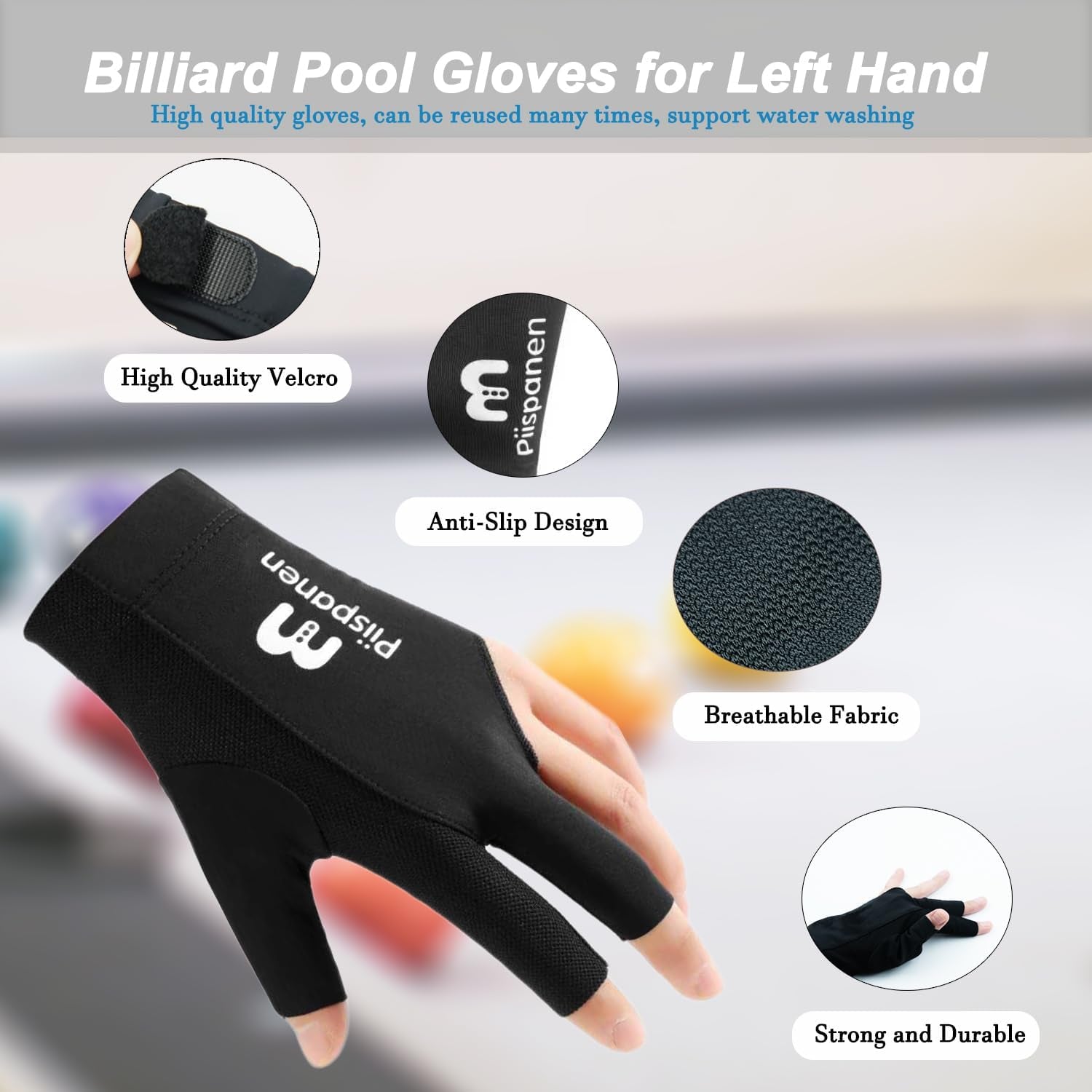 11-In-1 Pool Cue Chalk Holder with Pool Glove Left Hand, Portable 2 in 1 Billiard Cue Chalk Holder & Acrylic Pool Chalk Holder, Cue Chalk, Cue Cloth
