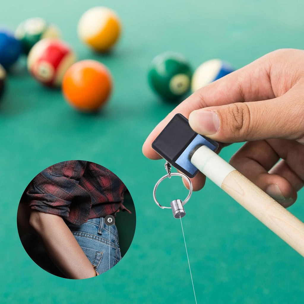 2 Pcs Chalk Holder Pool Billiards - Retractable Cue Chalk Holder Pool with Belt Clip - Snooker Billiards Accessories
