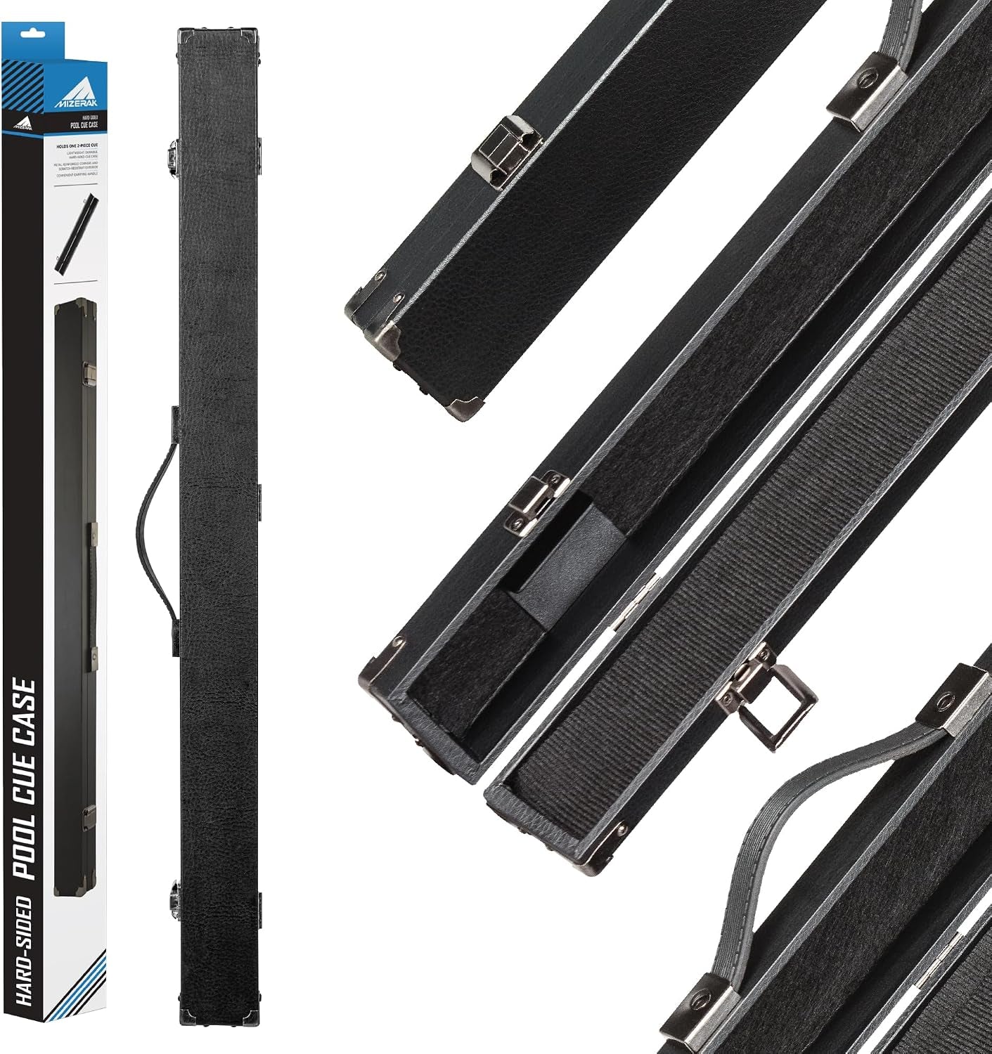 Hard-Sided Cue Case – Lightweight, Reinforced Corners, Carry Handle – Durable Pool Cue Case for Travel or Storage