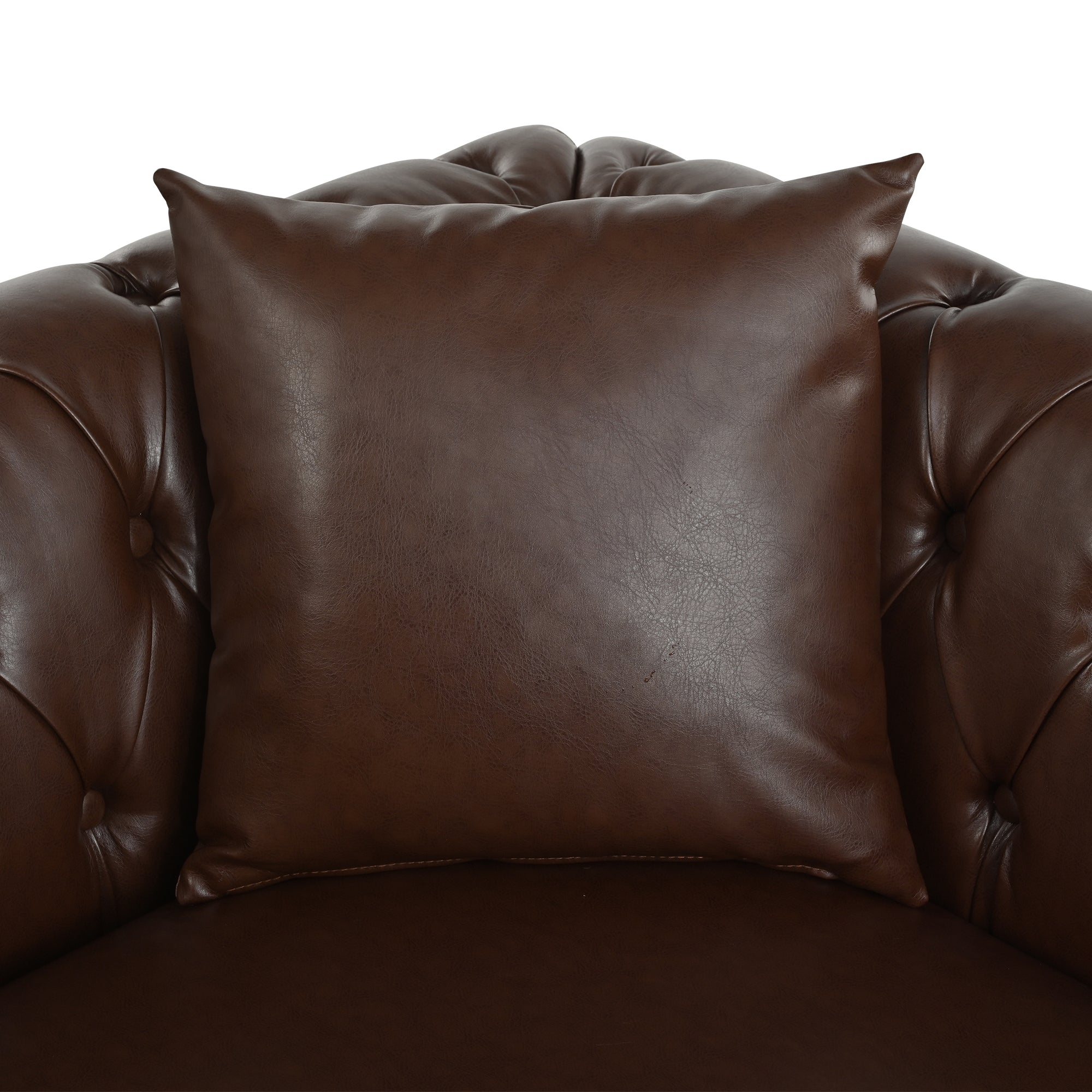 Man cave Sofa Couch for garage, Living Room, L Shaped Reversible Modern Chesterfield Sofa with Rolled Arms and Nailhead, 5 Seat Tufted Couch for Small or Large Space(Dark Brown) PU Leather