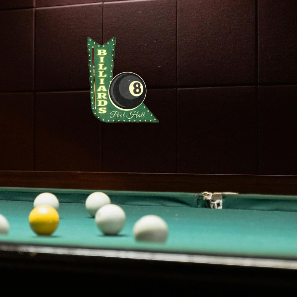 Billiards Vintage Metal Tin Sign 9.1X10.6Inch Retro Arrow Sign Plaque Poster Pool Hall Metal Wall Decorative Tin Signs for Pool Hall Billiard Room Restaurant Coffee Shop Club Bar Decoration