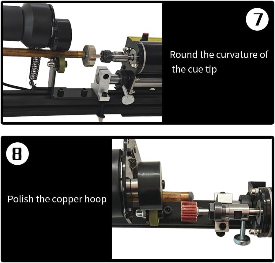Pool Cue Lathe,Cue Tip Shaper,Pool Cue Repair Kit,Pool Cue Lathe Machine,Cue Tip Repair Machine - Billiard Cue Shaper Tool,7 in 1 Billiard Cue Stick Repairer, Cue Shaft Cleaning & Maintenance