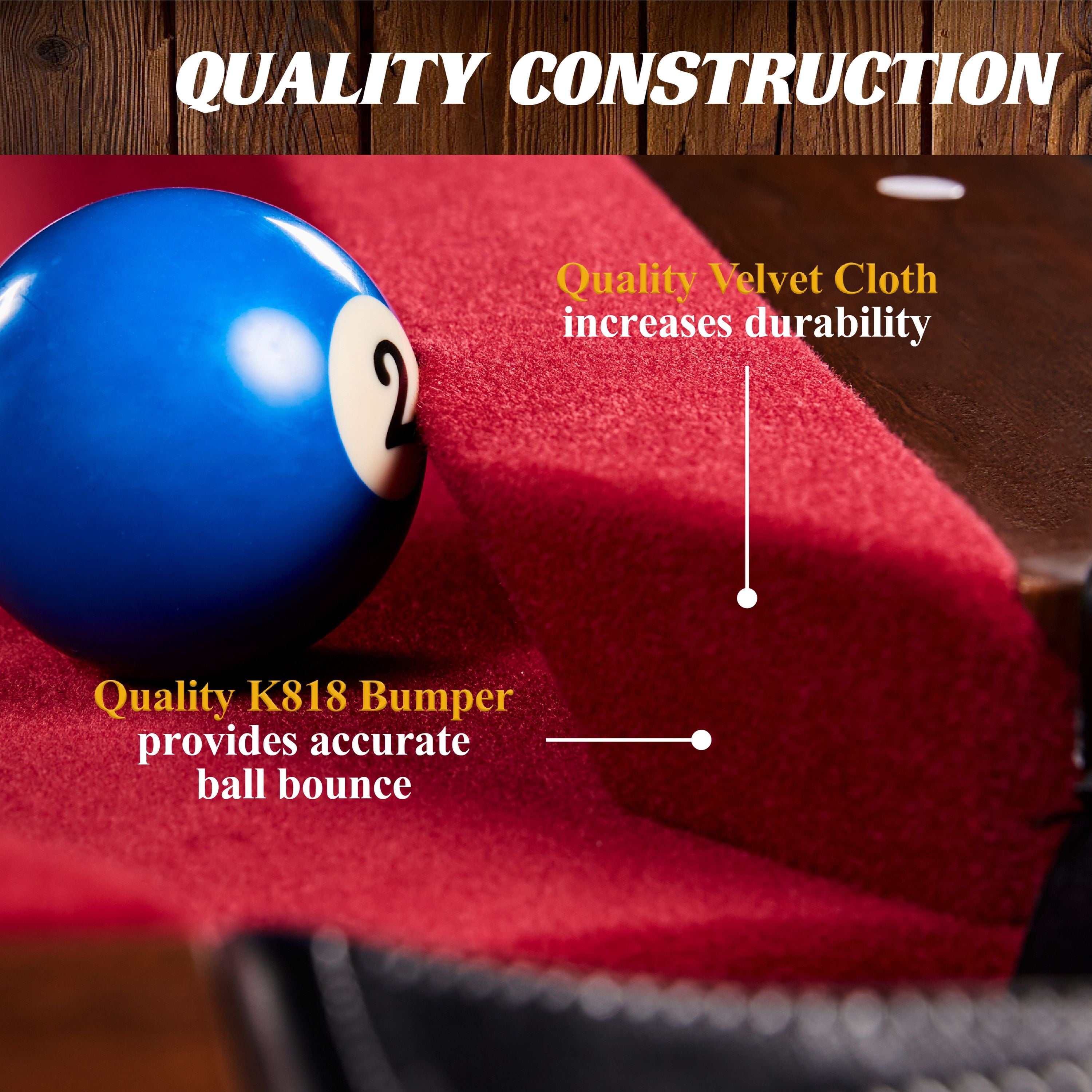 7.5 Ft Pool Table Set with Cue Rack & Dartboard, Burgundy