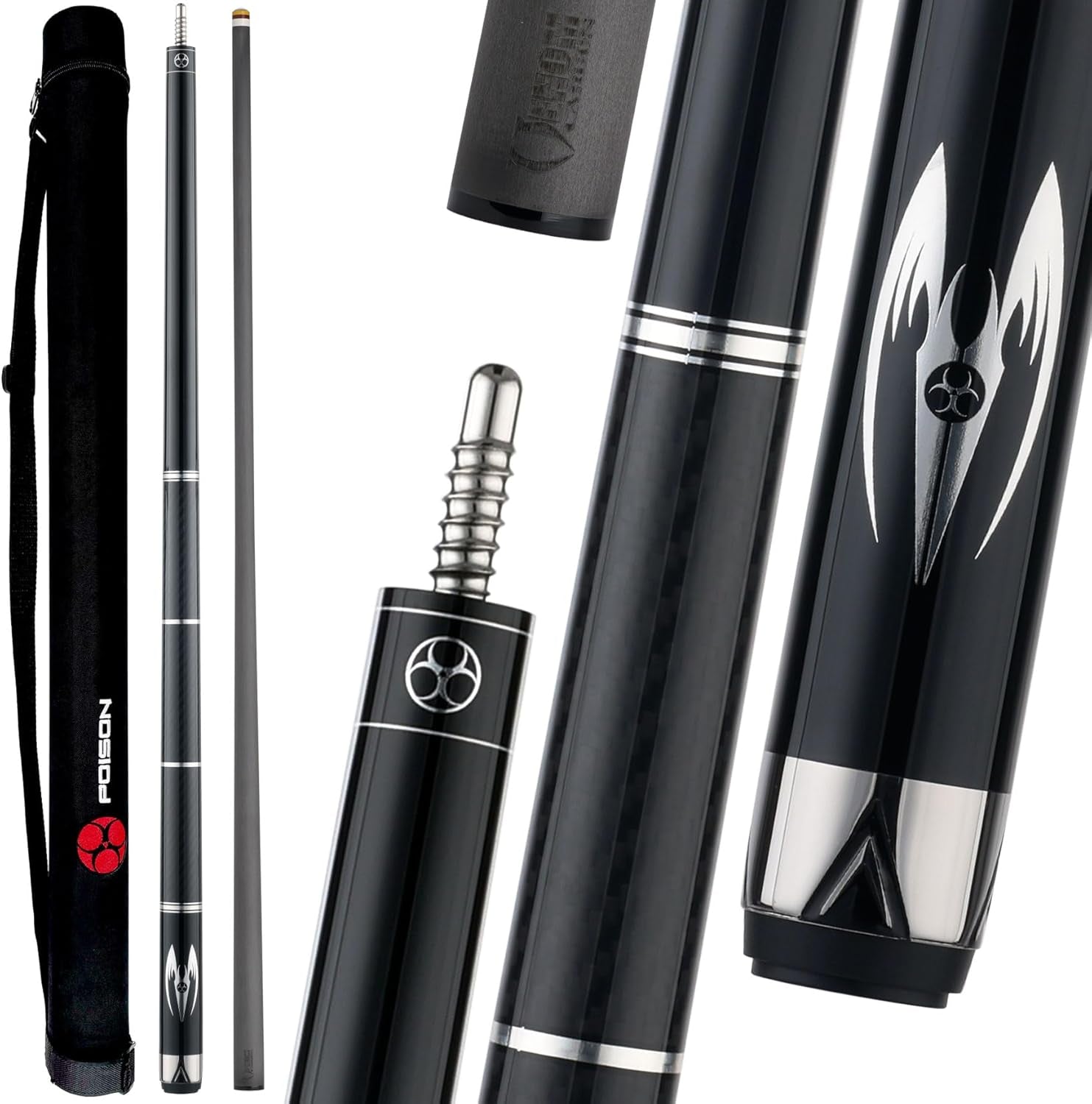 by Predator Maelith Pool Cue with Carbon Fiber Shaft and Cue Case