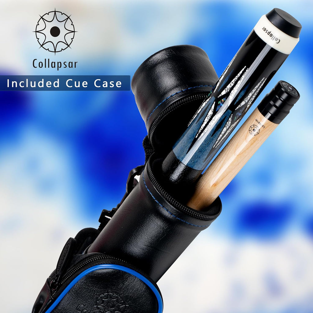 CA Pool Stick with 1X1 Hard Case,58" Maple Professional Billiard Cue Stick,19-21 Oz Pool Cue Set