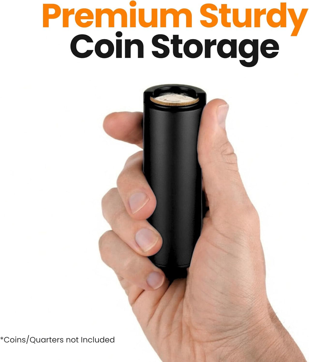 - Coin Holder (Plastic - Black) Tube Holds 40 plus Coins Quarter or Dollar Billiard Accessory Dispensers