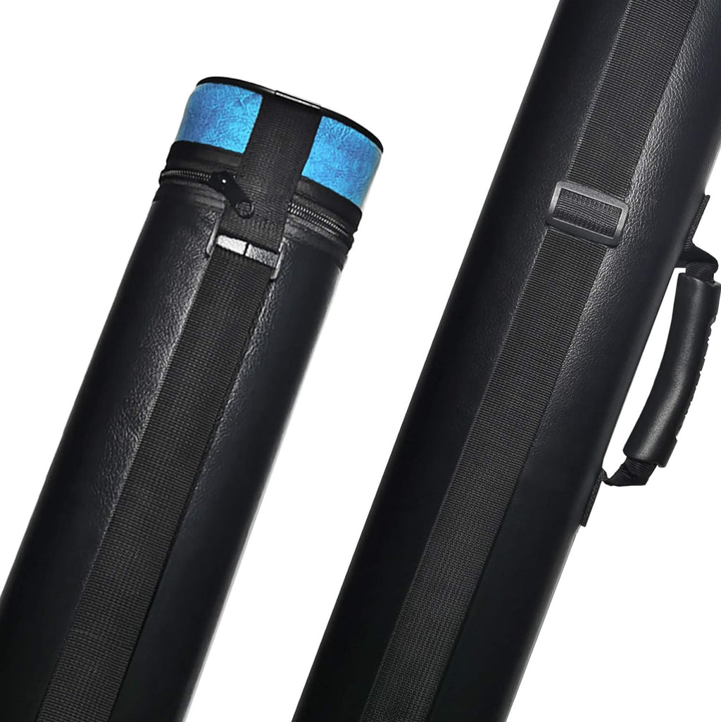 2X2 Hard Cue Case Oval Pool Cue Billiard Stick Carrying Case