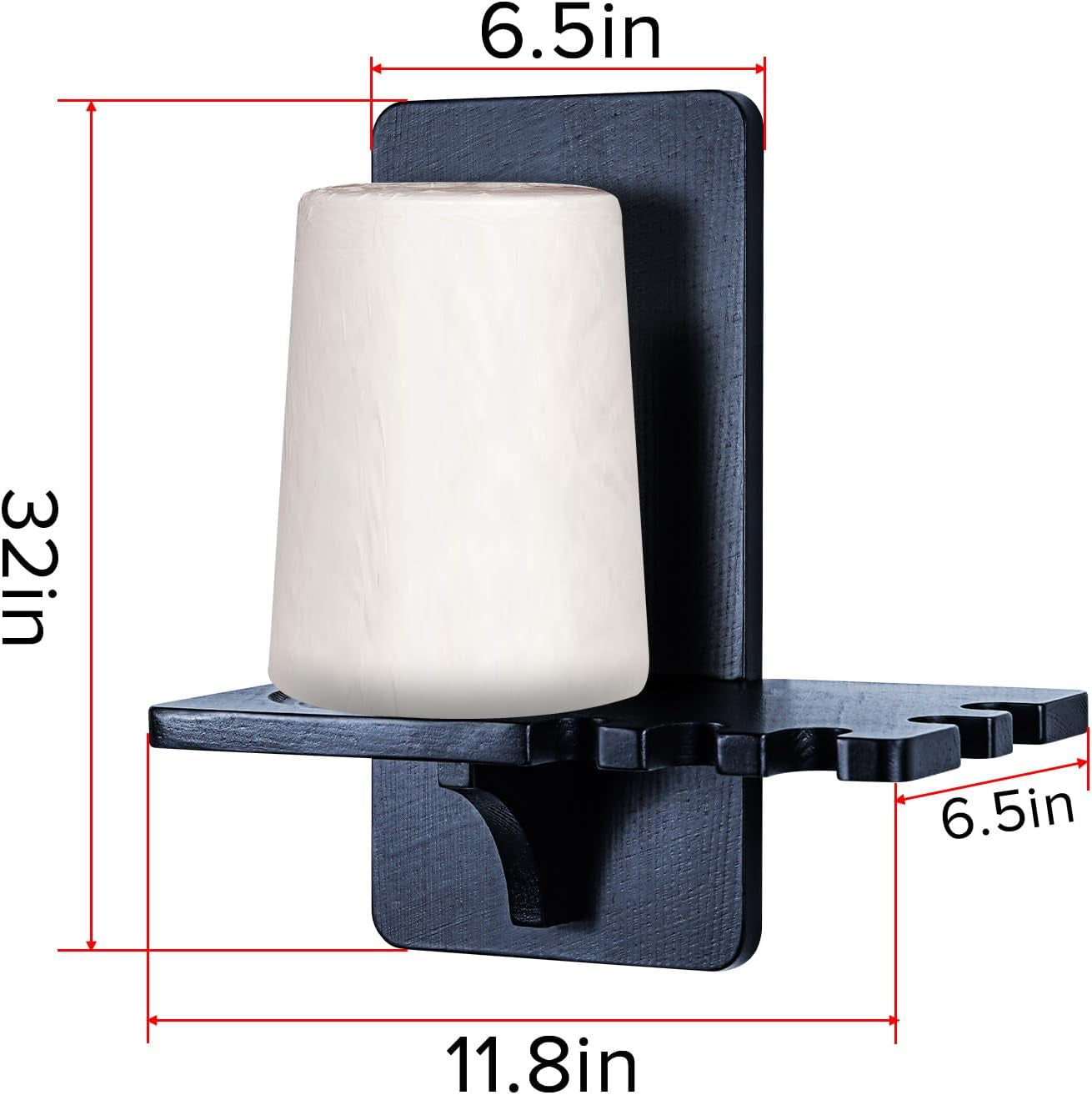Pool Chalk Holder - Wall Mounted Solid Wood Cone Chalk Holder for Billiards - Pool Table Accessories Black