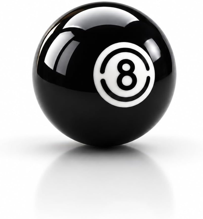 2 1/4" Replacement 8 Ball for Pool Table, Regulation Size Professional Resin Billiard Ball, Durable Glossy Finish, Single Black Pool Ball