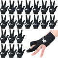 20 Pcs Billiard Pool Gloves Three Fingers Billiard Shooters Gloves Snooker Left and Right Hand Universal Cue Sports Accessories for Women Men
