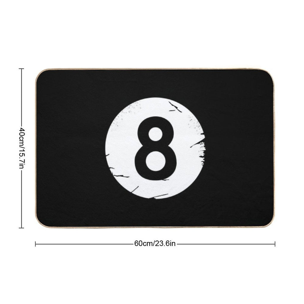 8 BALL BILLIARDS POOL EIGHT-BALL Bath Mat