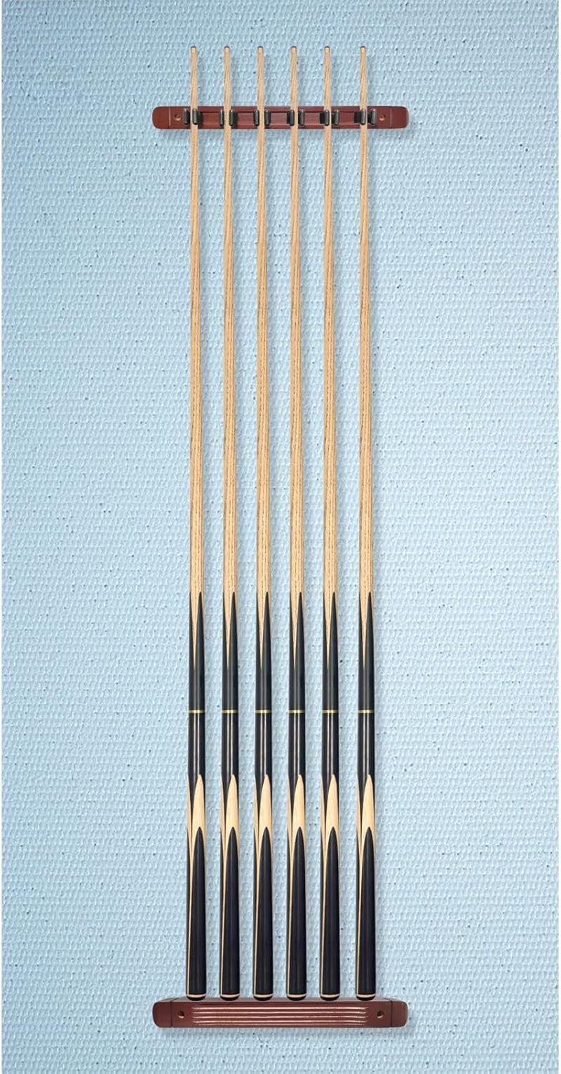 Pool Cue Rack Wall Mounted Rack Billiard/Pool Cue Wall Rack Cue Rest Cue Stick Holder (Burgundy / 6 Cues)