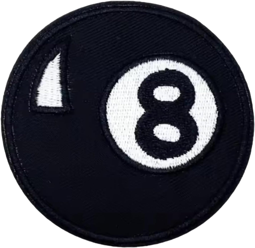 Billiards Eight Ball Pool Game Patch, Iron-On/Sew-On Applique Embroidered Badge Funny Patch Patches for Jackets, Hats, Jeans, Bags, DIY Accessories & Crafts, Trucker Hat, Clothing, Backpacks
