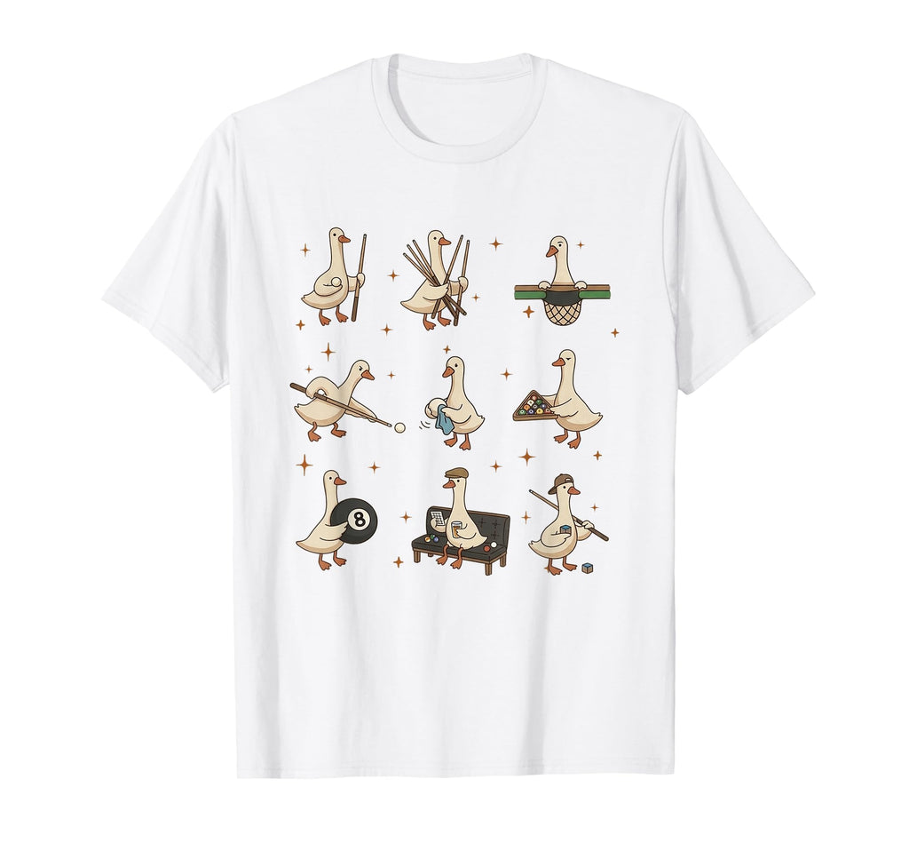 Silly Goose Billiards Pool Player T-Shirt - Novelty Apparel for Adults