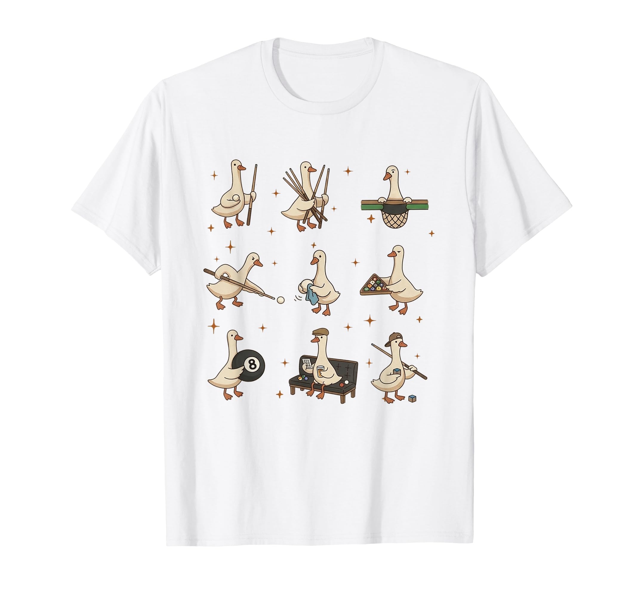 Silly Goose Billiards Pool Player T-Shirt - Novelty Apparel for Adults