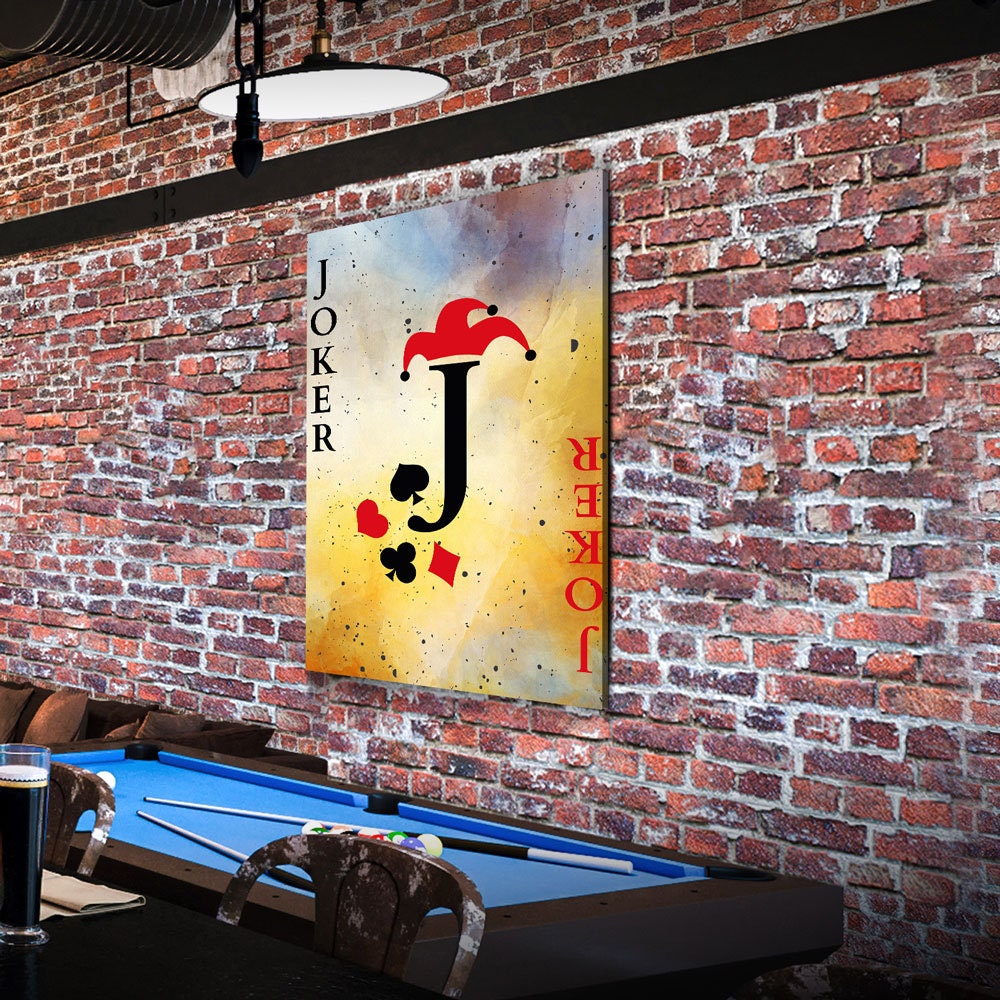 Joker Vintage Playing Card Canvas Wall Art