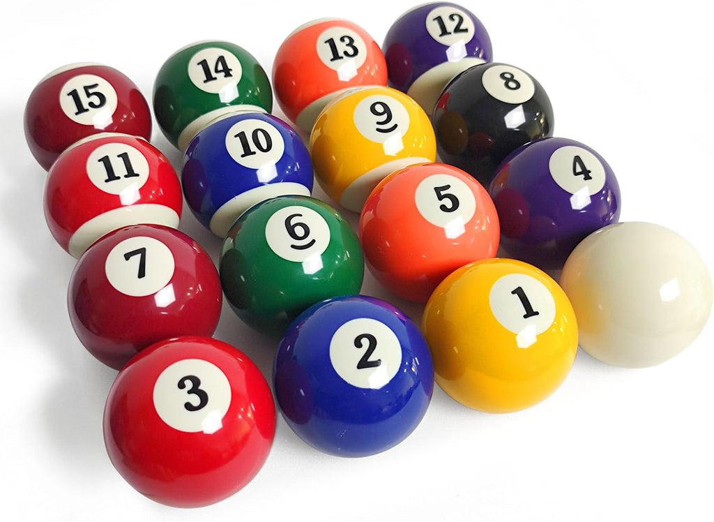 2-1/4" Pool Balls Billiard Set - 16 Resin Balls, Regulation Size & Weight, Complete Pool Table Balls Set for Replacement, Pool Table Accessories & Billiards Pool Accessories