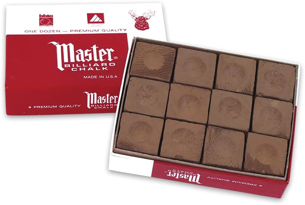 Master Billiard/Pool Cue Chalk Box, 12 Cubes
