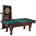 7.5 Ft Pool Table Set with Cue Rack & Dartboard, Tan