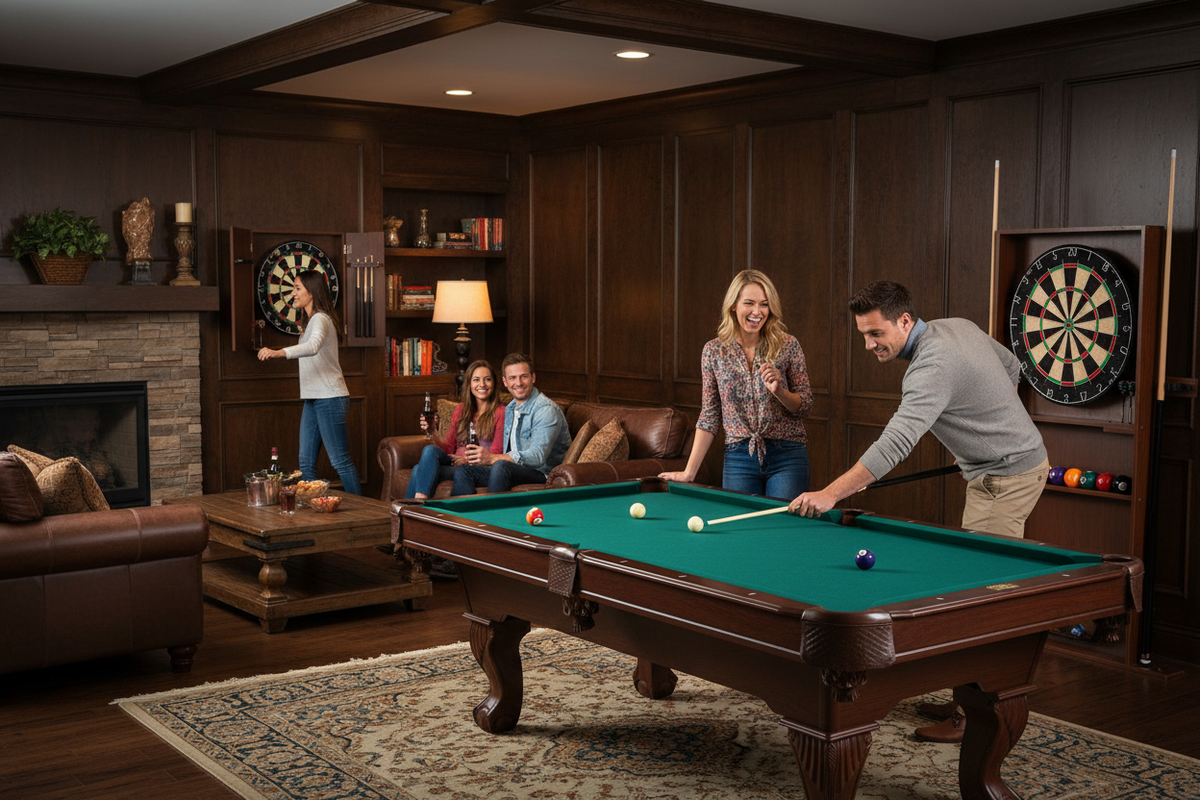 7.5ft Pool Table & Dartboard Lifestyle