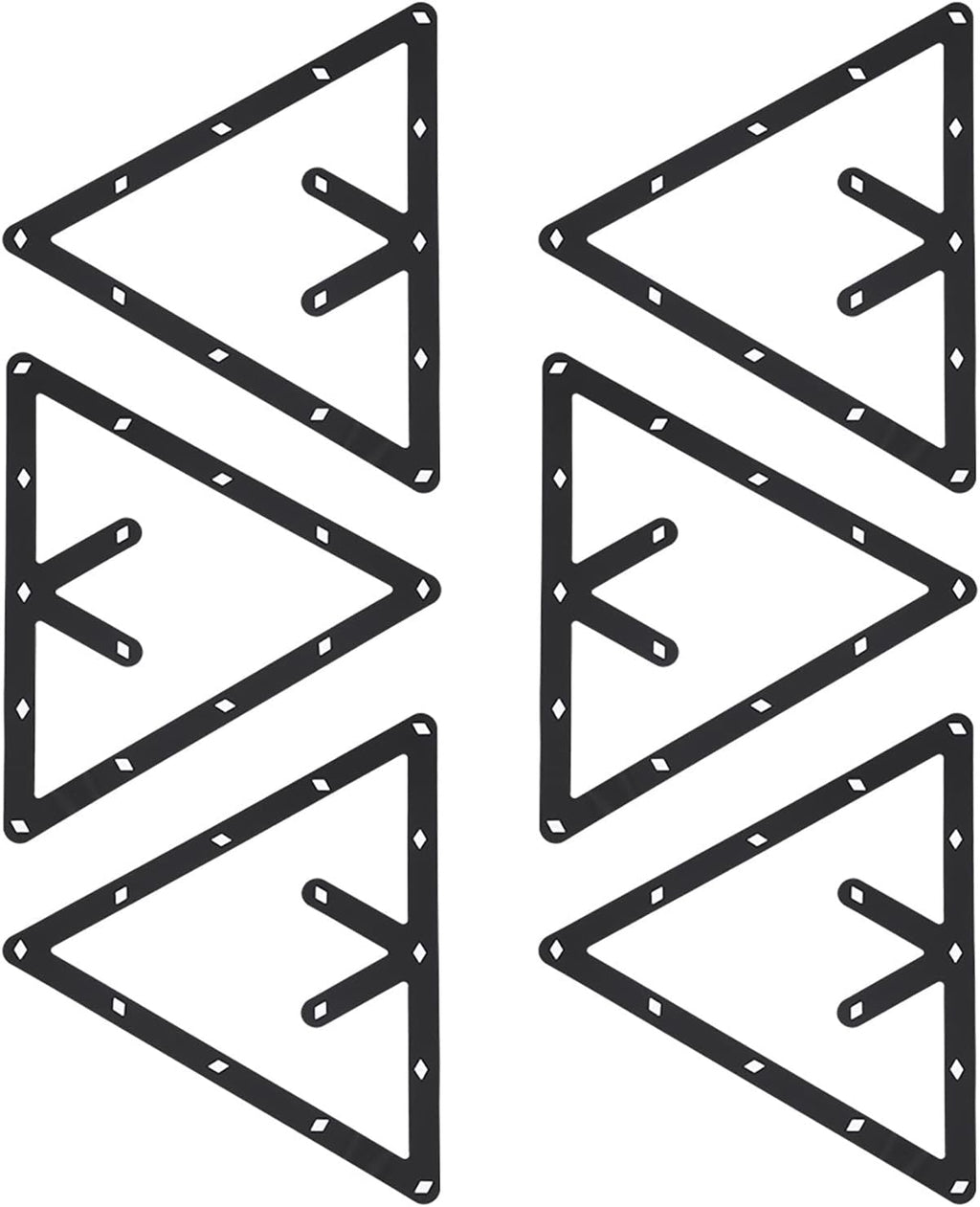Magic Rack 8 9 10 Ball 57Mm, 6Pcs Magic Pool Table Ball Holder, Film Billiards Magic Ball Rack Triangle, Black Billiard Rack Sheet for Pool Halls, Individual, 9.4X9.4In