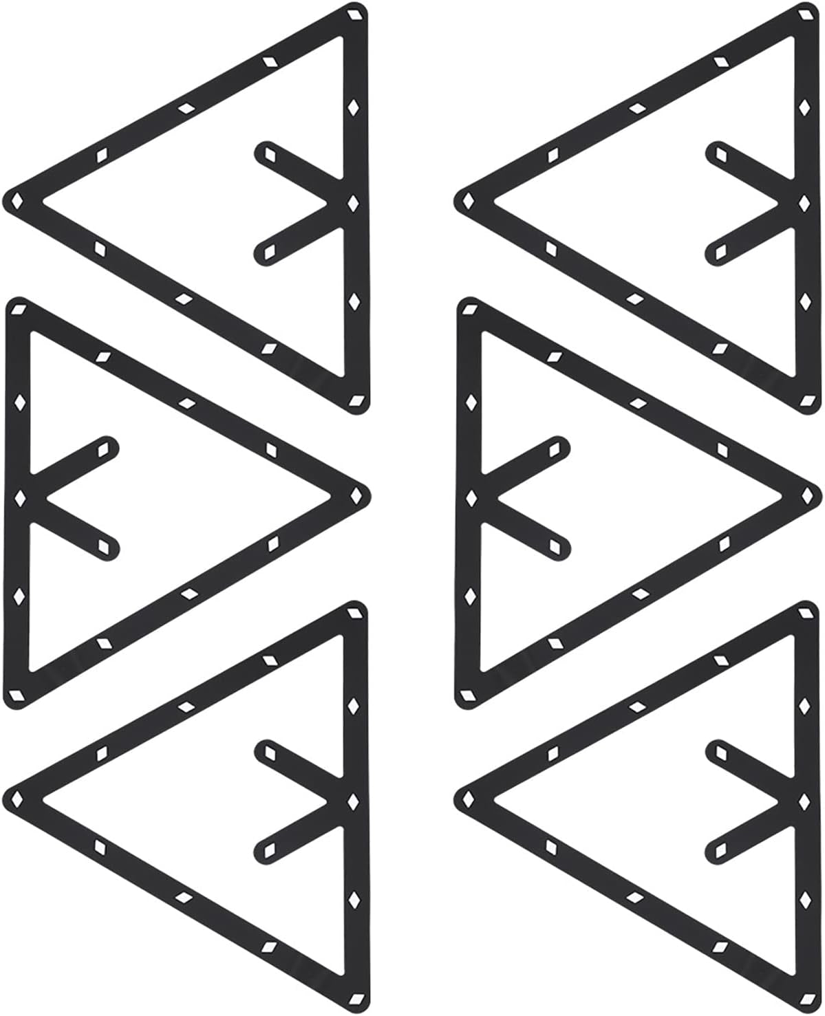 Magic Rack 8 9 10 Ball 57Mm, 6Pcs Magic Pool Table Ball Holder, Film Billiards Magic Ball Rack Triangle, Black Billiard Rack Sheet for Pool Halls, Individual, 9.4X9.4In