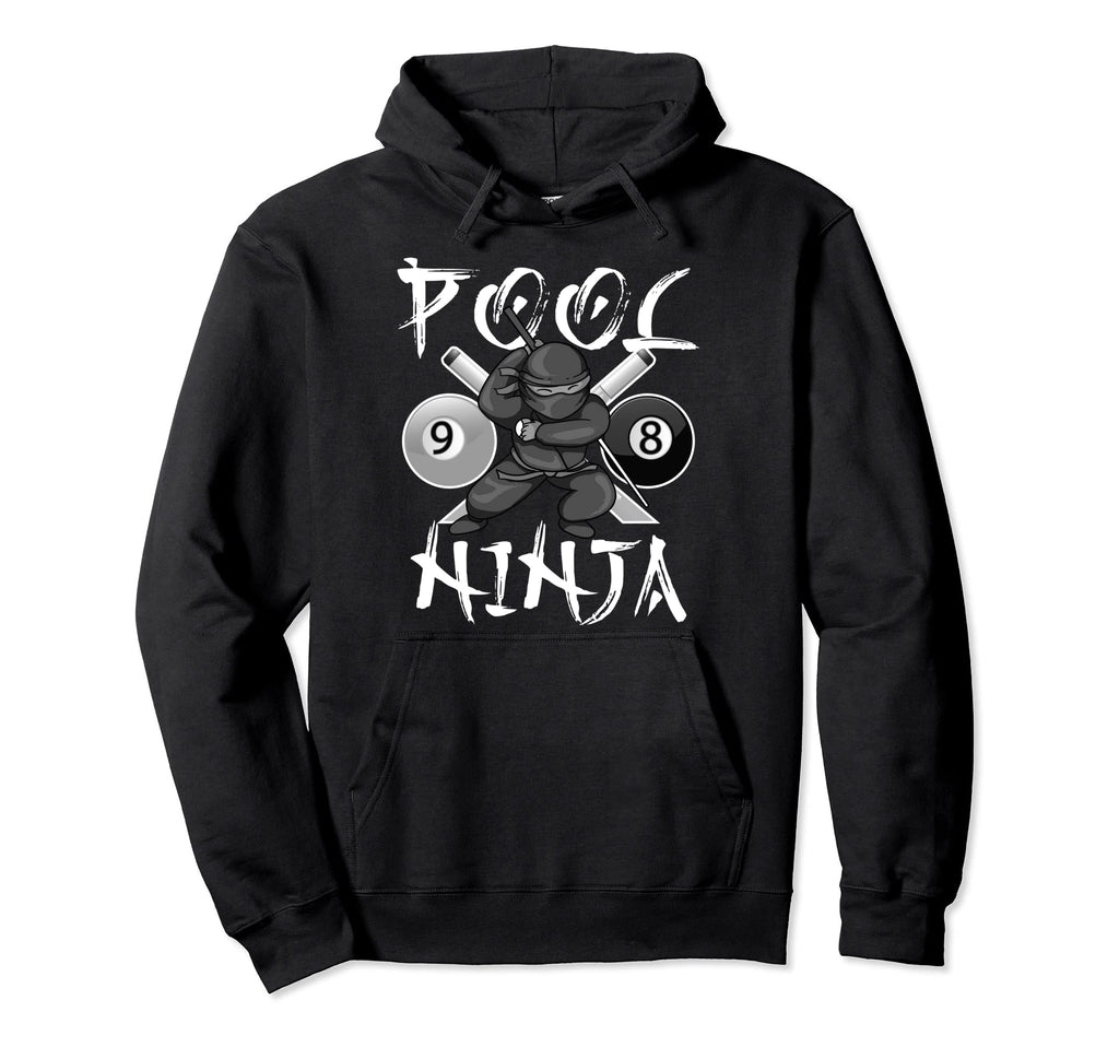 Funny Pool Ninja Pocket Billiards Hoodie - Casual Everyday Wear Men Women