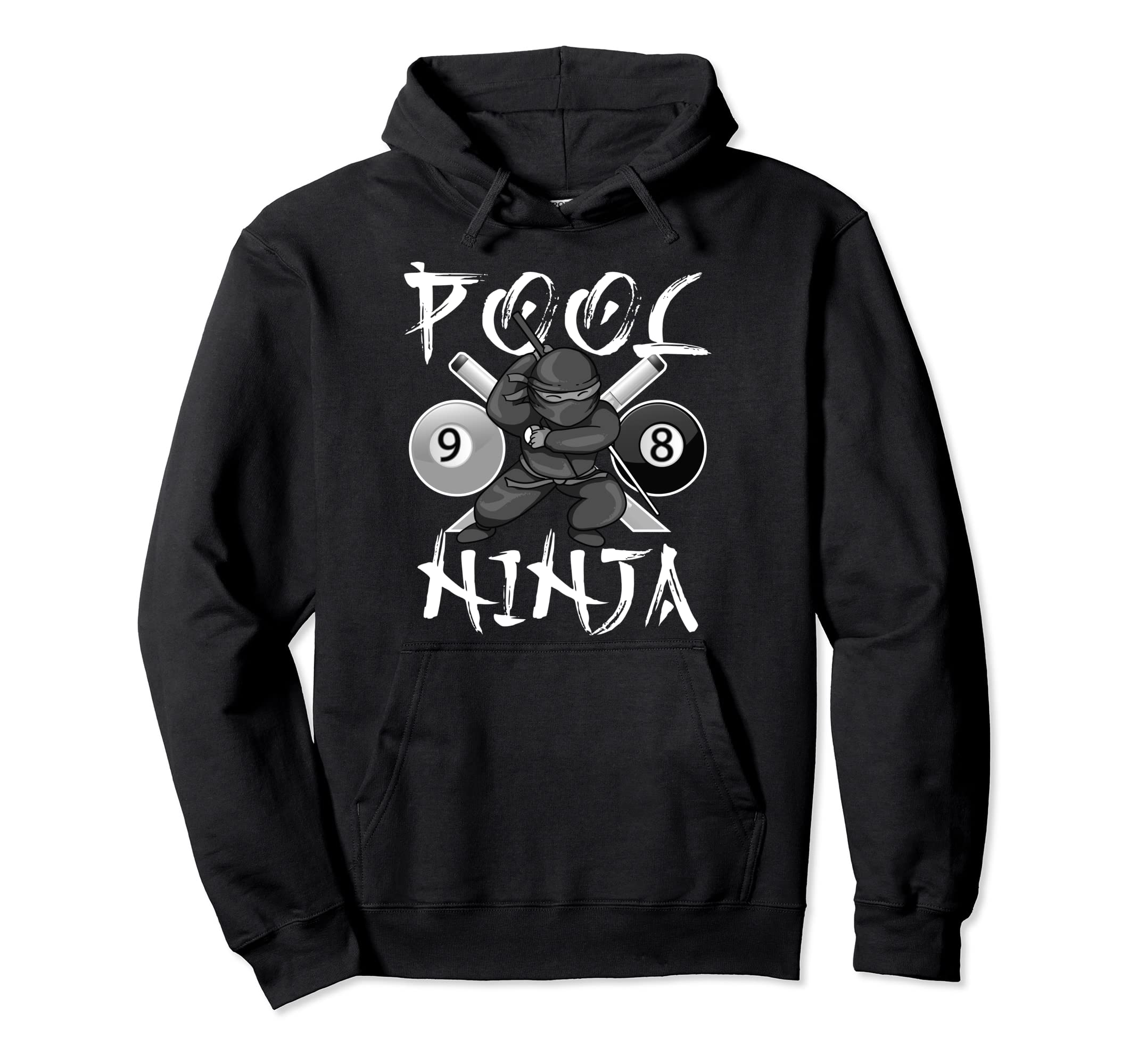 Funny Pool Ninja Pocket Billiards Hoodie - Casual Everyday Wear Men Women
