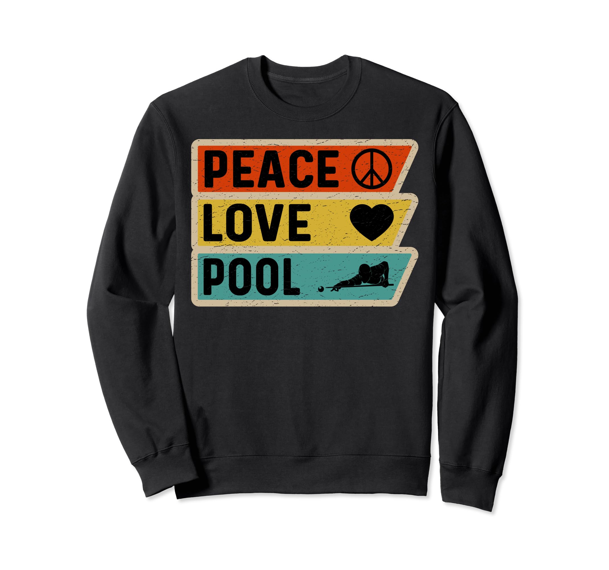 Distressed Peace Sign Love Pool Sweatshirt - Novelty Apparel for Adults
