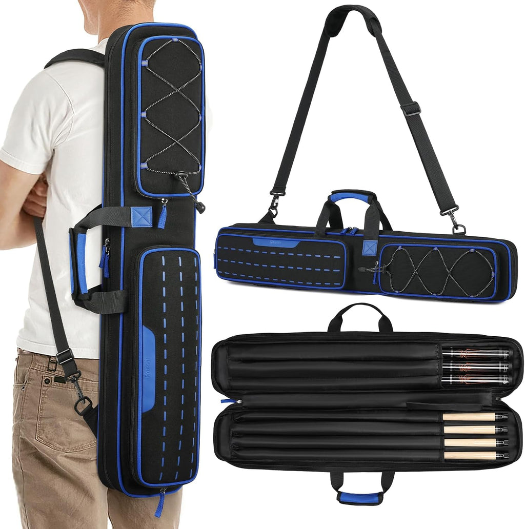 Pool Cue Case, 3X4 / 5X5 Pool Stick Billiard Cue Accessories Soft Padded Bag Case