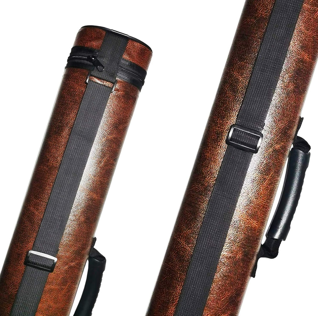 2X2 Hard Cue Case Oval Pool Cue Billiard Stick Carrying Case