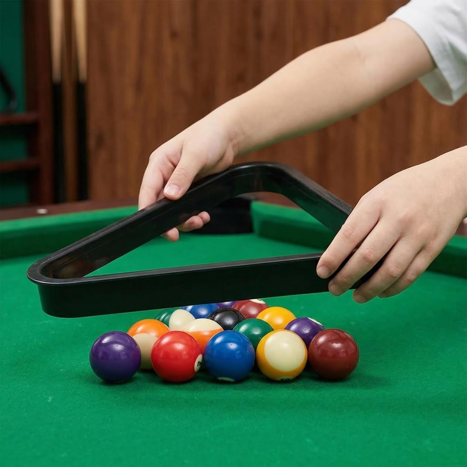 Mini Billiard Rack Triangle Pool Ball Rack Plastic Pool Table Accessories Compact 7.08In Billiard Triangle Frame