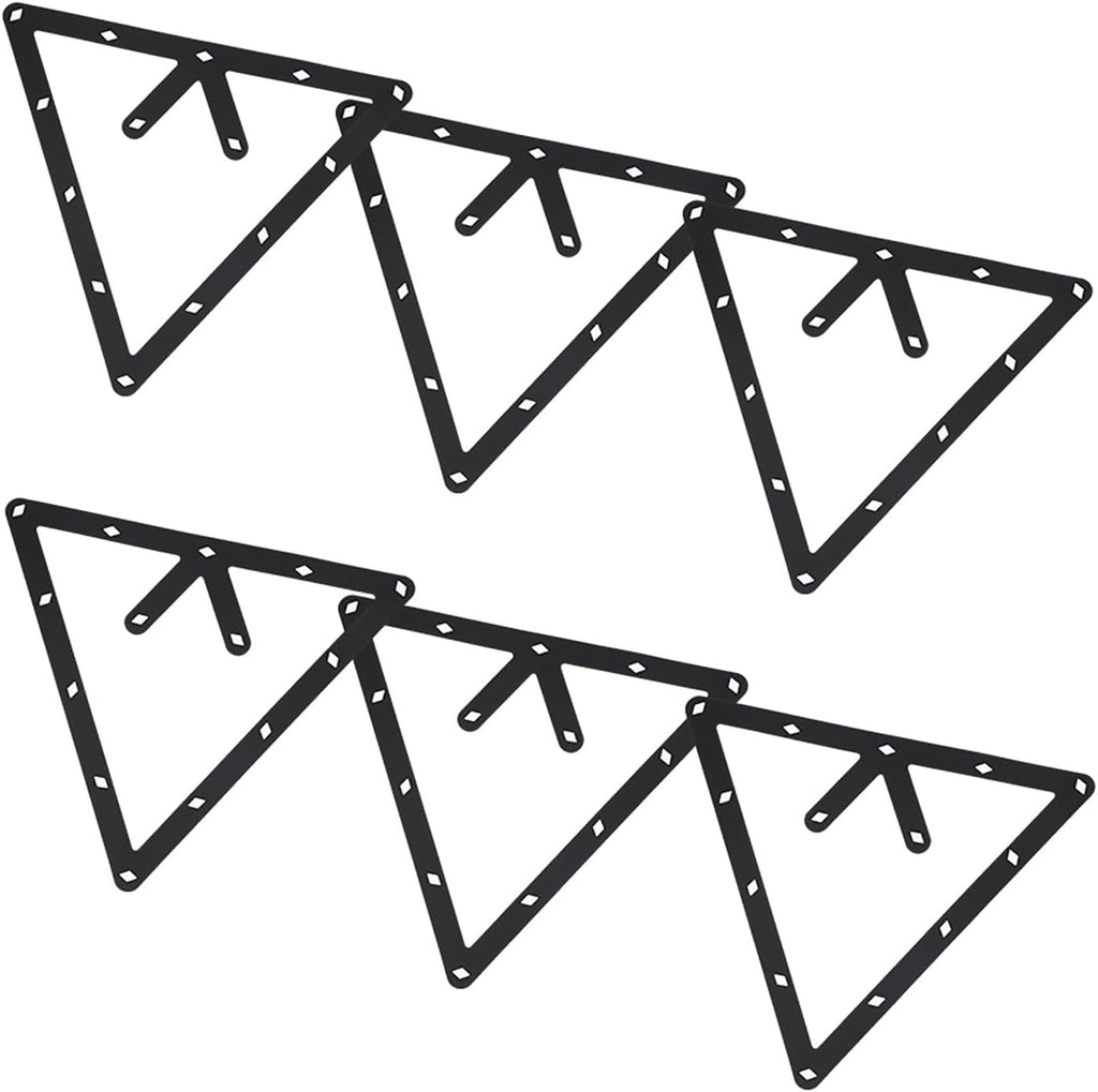 Magic Rack 8 9 10 Ball 57Mm, 6Pcs Magic Pool Table Ball Holder, Film Billiards Magic Ball Rack Triangle, Black Billiard Rack Sheet for Pool Halls, Individual, 9.4X9.4In