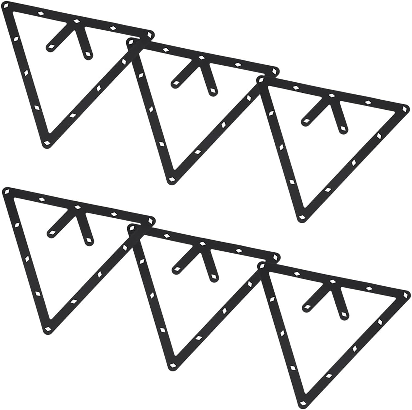 Magic Rack 8 9 10 Ball 57Mm, 6Pcs Magic Pool Table Ball Holder, Film Billiards Magic Ball Rack Triangle, Black Billiard Rack Sheet for Pool Halls, Individual, 9.4X9.4In