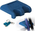 Portable Cue Holder - 2 Cue Weighted Rubber 2 Hole Stick Holder with Tip Tool (Blue)