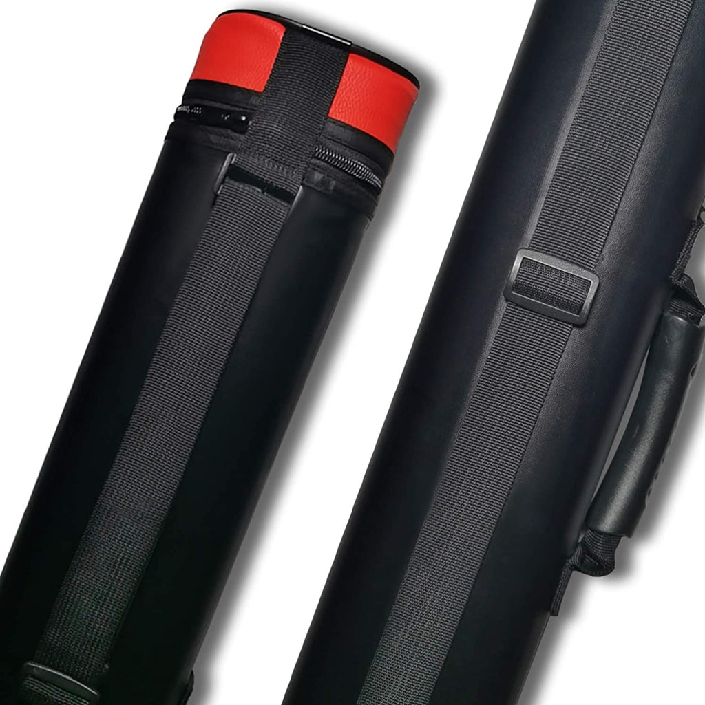 2X2 Hard Cue Case Oval Pool Cue Billiard Stick Carrying Case
