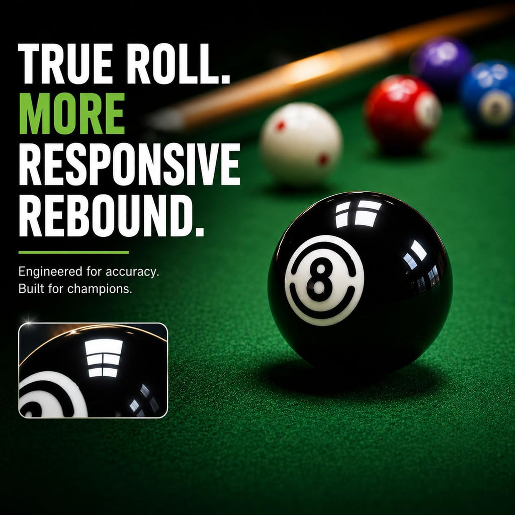 2 1/4" Replacement 8 Ball for Pool Table, Regulation Size Professional Resin Billiard Ball, Durable Glossy Finish, Single Black Pool Ball