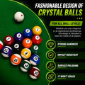 Billiard Balls Set, 2-1/4" Regulation Size Pool Table Balls, Complete 16 Resin Pool Ball Set with Cue Ball, Smooth True Roll, Polished Finish for 8-Ball & Home Bar Tables